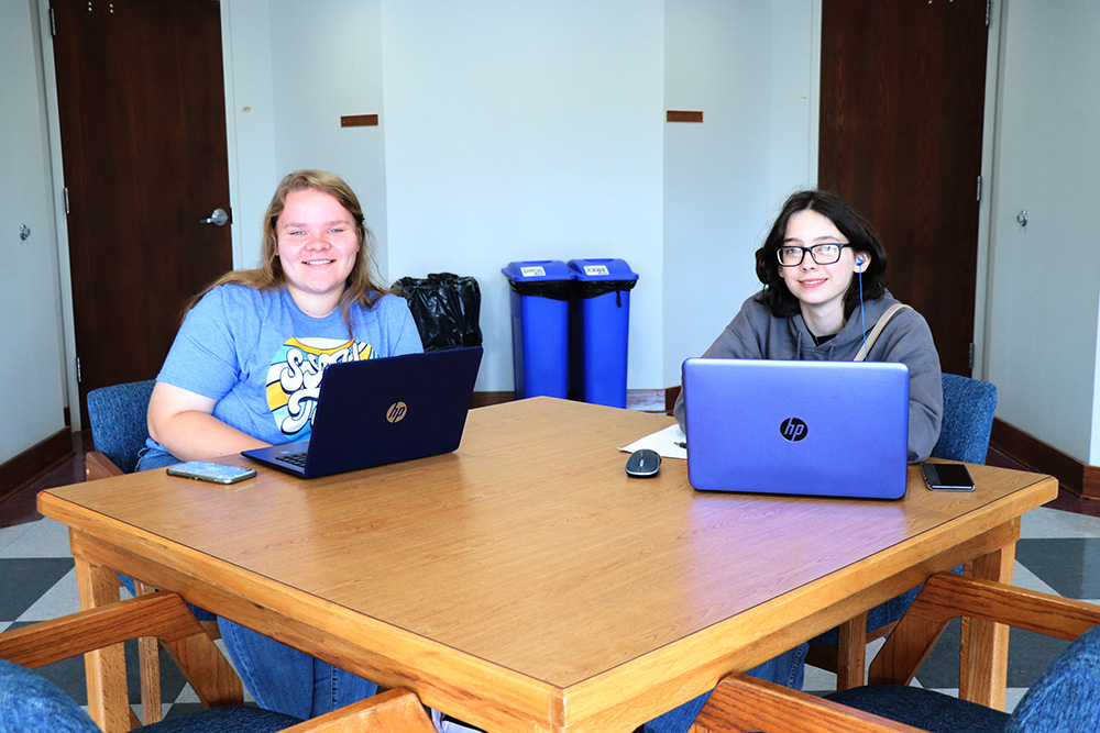 Students with laptops